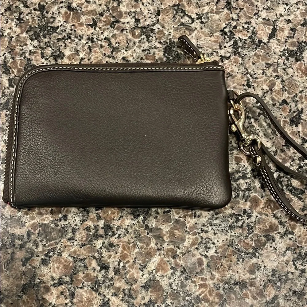 Dooney & Bourke Brown Leather Clutch Wristlet